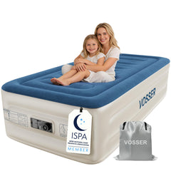 VOSSER vista frontal del colchón twin 18" con aspecto elegante y confortable