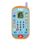 VTech Bluey frontal del teléfono mostrando pantalla y botones para juego interactivo