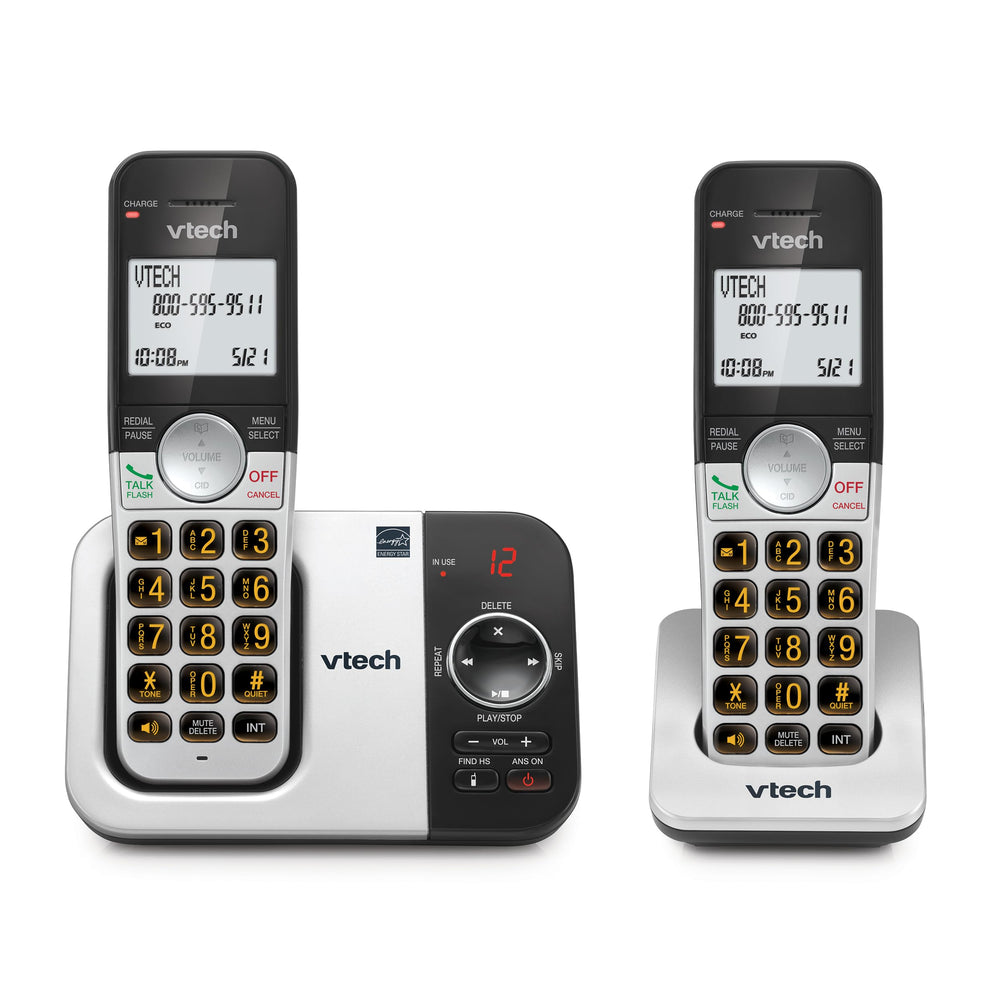 VTech vista frontal del conjunto VG232-2 mostrando ergonomía y uso fácil