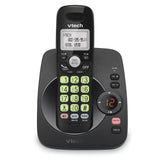 VTech frontal del teléfono negro mostrando diseño y botones, mejora la facilidad de uso
