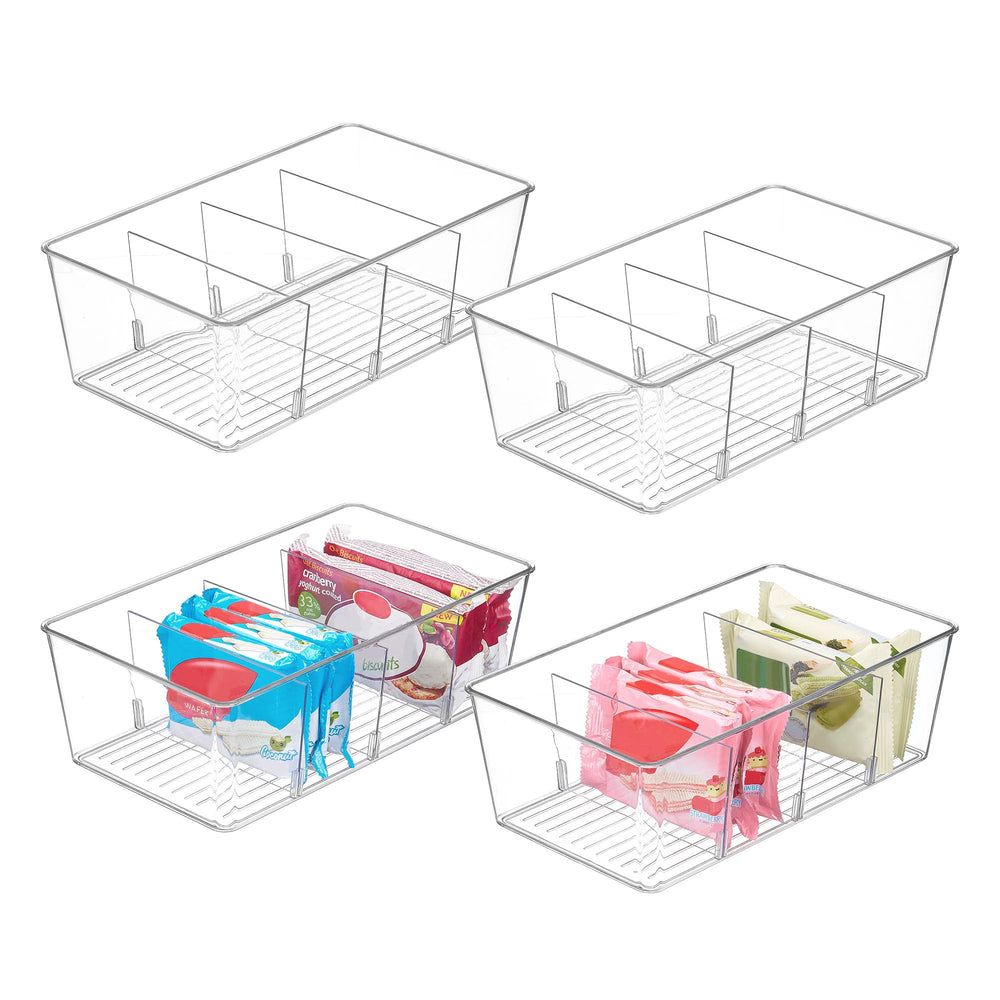 Vtopmart frontal del empaque mostrando 4 cajas transparentes y organización