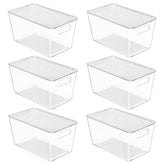 Vtopmart paquete frontal de 6 cajas transparentes mostrando organización rápida