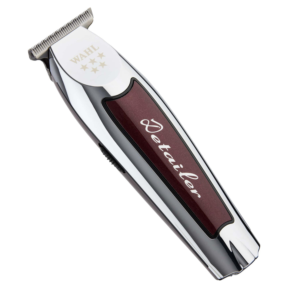 Wahl Professional recortadora frontal mostrando diseño cromado y burdeos, precisión profesional