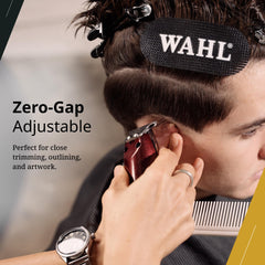 Wahl Professional en uso por barbero, control ergonómico y resultados uniformes