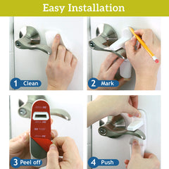 Wappa Baby installed on a door lever demonstrating secure childproofing in place