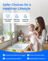 Waterdrop filter cutaway showing filtration media and clearer tasting water benefit