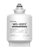 Waterdrop cartucho G2CF frontal mostrando diseño compacto y ajuste seguro