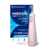 Waterpik Cordless Pulse 3100 vista frontal mostrando diseño portátil y manejo cómodo