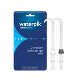 Waterpik vista frontal del empaque DT-100E con 2 puntas, limpieza precisa