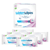 WaterWipes paquete frente mostrando diseño y 180 unidades para higiene confiable