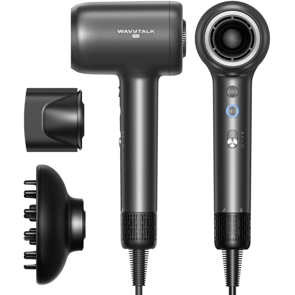 wavytalk secador frontal matte grey mostrando diseño compacto y potencia
