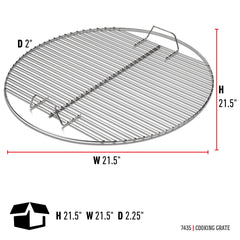 Weber grate handle closeup highlighting integrated lift handles for easier fuel adds