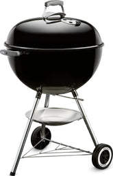 Weber Original Kettle front view showing compact black porcelain finish and durable design