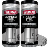 Weiman kit frontal empaquetado mostrando toallitas y paño, limpieza rápida