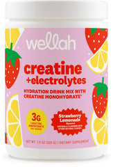 Wellah envase frontal mostrando 30 servicios y sabor limonada de fresa