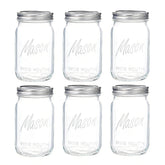 WELLIFE frascos mason pack de 6 vista frontal para almacenamiento organizado