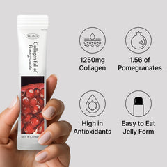 WELLINUS primer plano de textura gelatinosa, péptidos marinos de rápida absorción