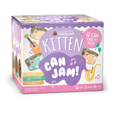 Weruva can front packaging showing variety pack and kitten nutrition benefits