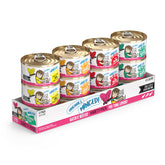 Weruva pack frontal Batch O Besties mostrando 12 latas y variedad, opción hidratante