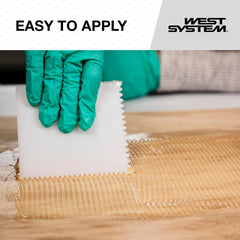 West System aplicando G/flex en madera para reparación fuerte y duradera