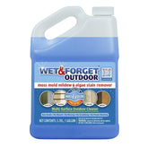 Wet & Forget botella frontal mostrando 128oz y etiqueta clara, limpieza eficiente