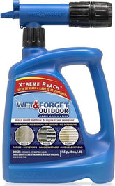 Wet & Forget envase frontal mostrando etiqueta y capacidad 48 oz, limpieza eficiente