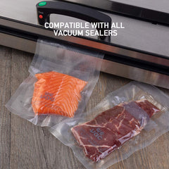 Wevac bags used with a countertop vacuum sealer demonstrating compatibility