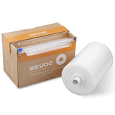 Wevac front packaging roll showing size and cutter benefits