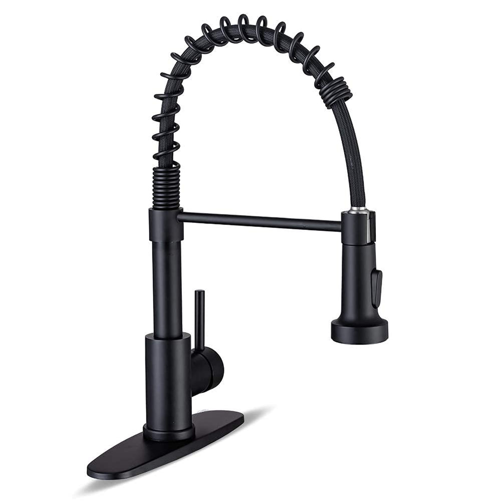 WEWE vista frontal del grifo negro mate que aporta estilo elegante