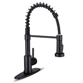 WEWE vista frontal del grifo negro mate que aporta estilo elegante