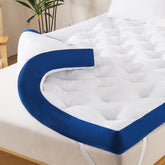 WhatsBedding vista frontal del topper abierto, mejora inmediata del confort