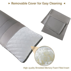 WhatsBedding relleno de memory foam desmenuzado mostrando adaptabilidad