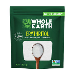 WHOLE EARTH frente del bolsón mostrando marca y tamaño 4 lb, ahorro y conveniencia