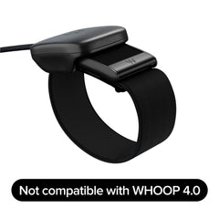WHOOP detalle del cable de tejido resistente para larga duración