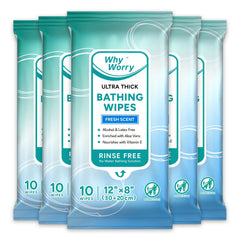 WhyWorry frontal del empaque mostrando 50 toallitas y aroma fresco para transporte fácil