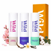 Wild pack frontal con tres desodorantes mini, ideal para viajes y ahorro de espacio