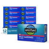 Wild Planet lata frontal mostrando etiqueta clara y beneficios nutricionales