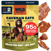 WILD SOCIETY empaque frontal mostrando snack carnívoro y beneficios de proteína