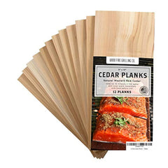 Wildwood Grilling empaque frontal de tablas de cedro, mejora el sabor y la presentación