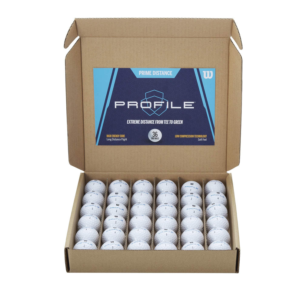 WILSON empaque frontal del pack de 36 bolas mostrando cantidad y marca