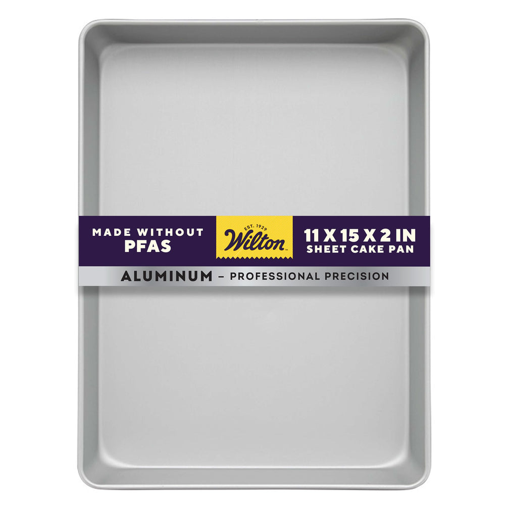 Wilton bandeja frontal 11x15 in, muestra capacidad para fiestas