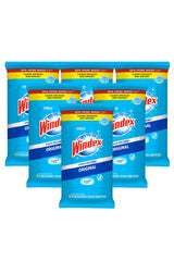 Windex paquete frontal mostrando diseño y cantidad, limpieza rápida