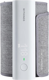 Withings BPM Connect vista frontal con pantalla y código de color, lectura clara y rápida