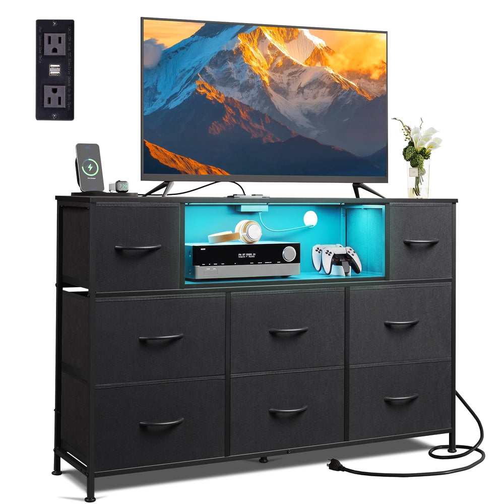 WLIVE mueble TV frontal mostrando TV y orden, maximiza espacio