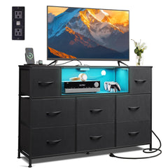 WLIVE mueble TV frontal mostrando TV y orden, maximiza espacio