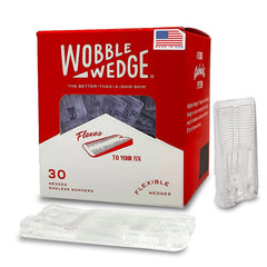 WOBBLE WEDGES paquete frontal mostrando 30 cuñas y discreción estética