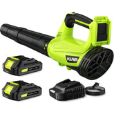 WOLFMEN front view of cordless leaf blower showing compact design and portability