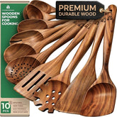 Woodenhouse vista frontal del set de 10 piezas protege sartenes