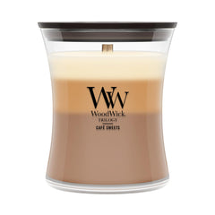 WoodWick(ウッドウィック) frasco frontal elegante mostrando la vela y su acabado