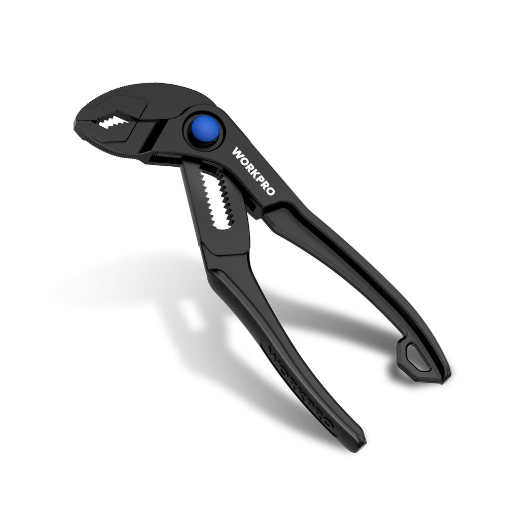 WORKPRO alicate mini frente y empaque mostrando tamaño compacto y utilidad